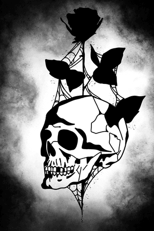 #skull #web #rose #spiderwebtattoo #illustrative #blackwork 