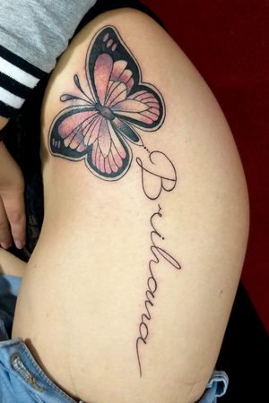 Brihana #tattoo #finelettering #letteringtattoo #mariposa 