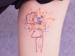 Tattoo by Nanal Tattoo #NanalTattoo #finelinetattoos #fineline #delicate #linework #illustrative #studioghibli #howlsmovingcastle #star #howl #anime #manga #watercolor