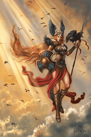Norse mythology - Valkyries escort those worthy to enter Valhalla where they will train for the events of Ragnarök