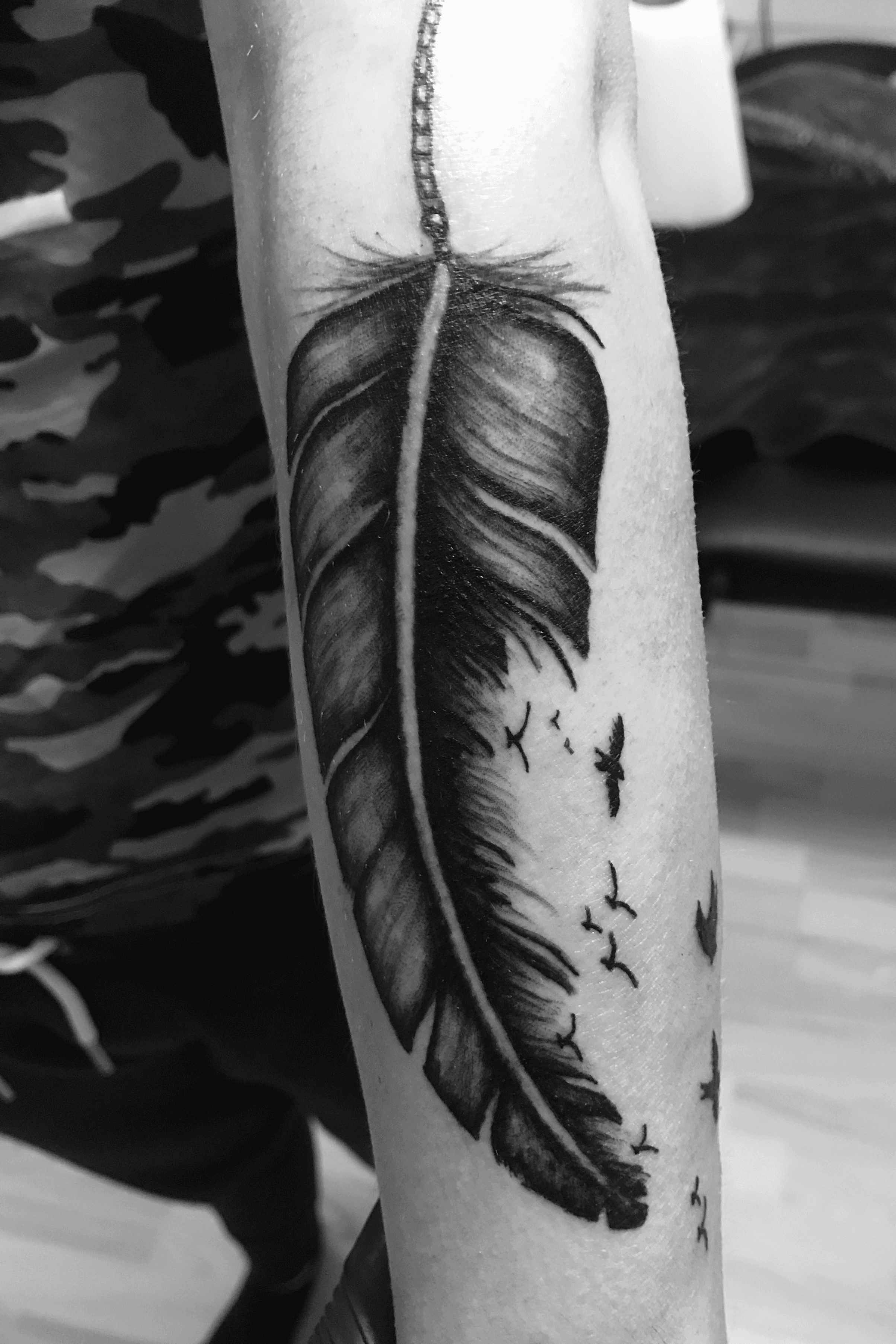 Tattoo of Feathers Foot