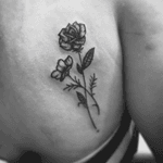 Small tattoo of a rose #backtattoo #blackandgray #blackwork #rose #shading #smalltattoo