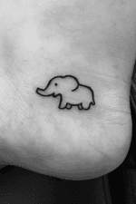 Small tattoo of a Tiny Elefante #elephant #tiny #smalltattoo #blackwork #linework #foottatoo