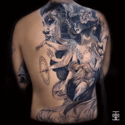 Goddess of Sak Yant Toulouse Tattoo Convention #asian #starasian #tattoo #japanese #thinline #irezumi #dragon #goddess #god #buddha #phoenix #lotus #sakura #wind #water #hannya #tiger #fudog #god #vietnamese #chinese #khmer #thailand #sakyant #thai #monkeyking #dragonball #manga #geisha #koi #koifish #skull #model