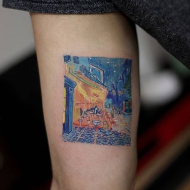 Tattoo by Hakan Adik #HakanAdik #besttattoos #favoritetattoos #awesometattoos #tattoodoapp #tattooartist #tattoodoappartists #VanGogh #painting #fineart #reproduction #oilpaint