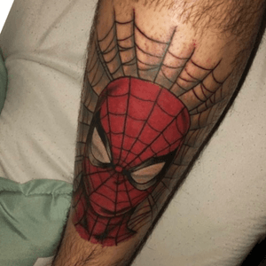 Color spiderman on the shin