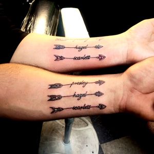 Couples tattoos with kids names