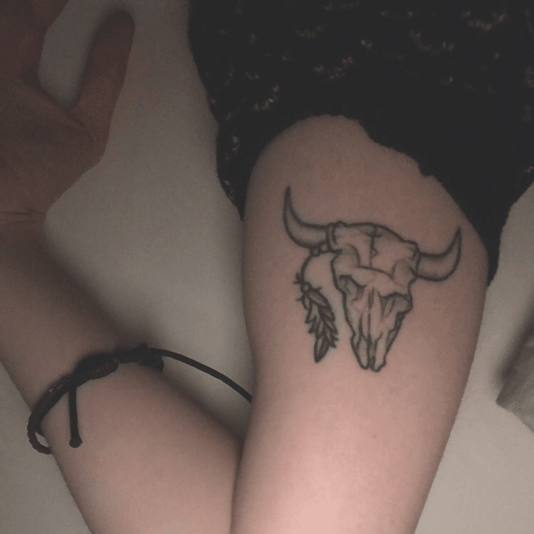 Details 68 long horn skull tattoo super hot  thtantai2