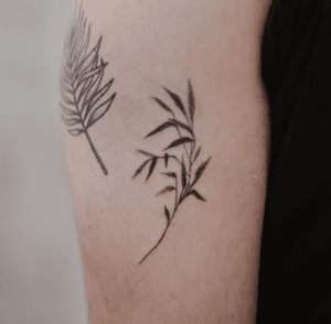 Handpoked tattoo / bamboo leaf / Hong Kong