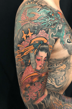 Japanese Geisha/Dragon sleeve
