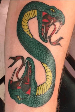 Color snake tattoo