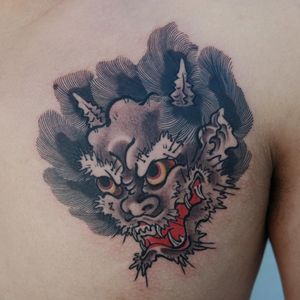 Tattoo by Haku #Haku #illustrative #neojapanese #japanese #koreanartist #japaneseinspired #oni #demon #yokai #deity #darkart