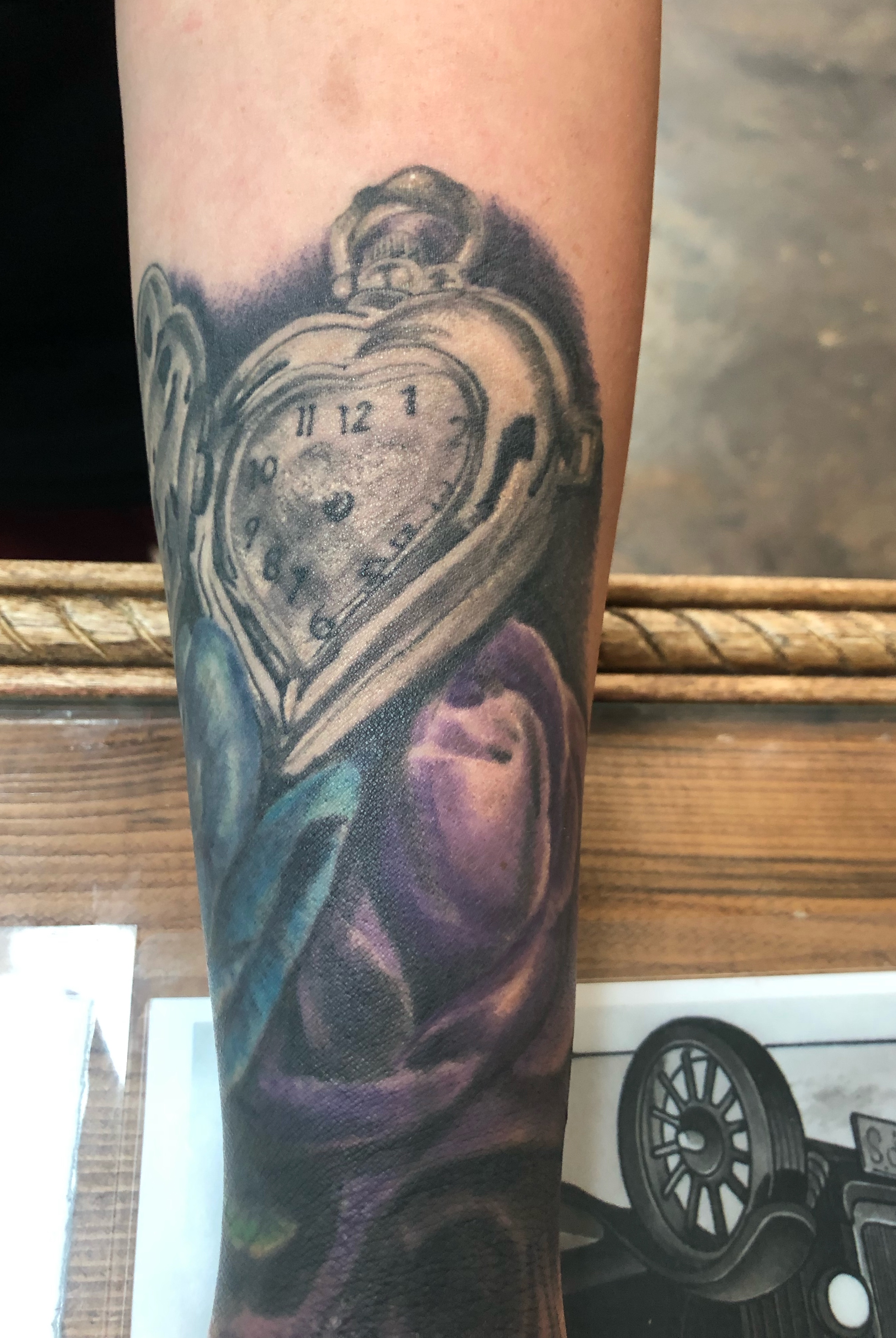 Tattoo uploaded by richard lopez • #colortattoo #realism #coverup #armtattoo #rose #timepiece #texastattoo • Tattoodo Tattoo uploaded by richard lopez • #colortattoo #realism #coverup #armtattoo #rose #timepiece #texastattoo • Tattoodo
