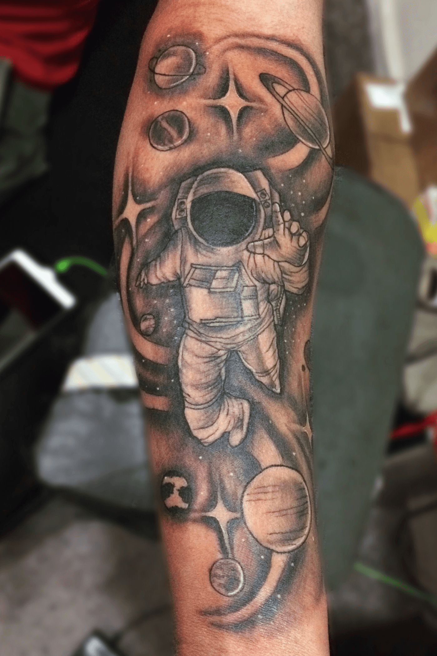 shoulder tattoo american astronaut