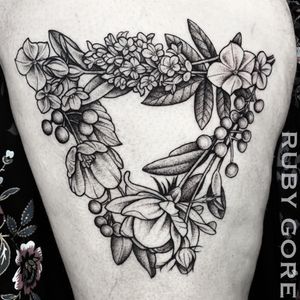 Tattoo by Ruby Gore | Philadelphia, PA http://www.therubygore.com #vegantattoos #lady-tattooers #rubygore #botanicaltattoo #flowers #flowertattoos #vegan #vegantattoo #veganink #ladytattooers #tattoo #tattoos #flowertattoo #floraltattoo #planttattoo #botanicaltattoo #naturetattoo #colortattoo #colortattoos #neotraditionaltattoo #neotraditionaltattoos #peonytattoo #rosetattoo #phillytattoo #phillyink #newjerseytattoo #delawaretattoo #newyorktattoo #witchytattoo #macabretattoo #witchyflowers #halloween #spooky