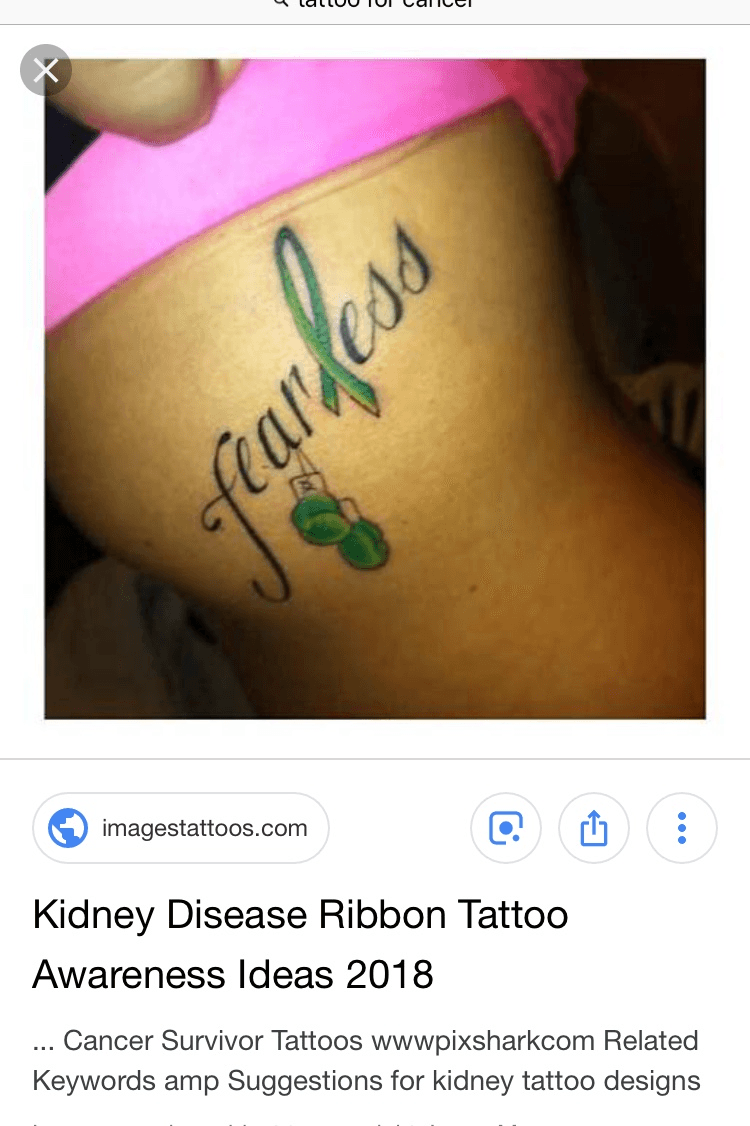 Kidney awarness strength ribbon  Awareness tattoo Tattoos and piercings  Tattoos