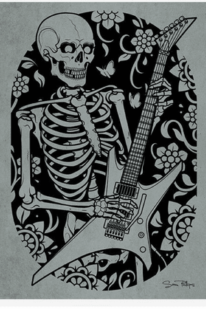 Skeleton guitar player