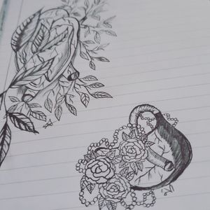 My style is pretty unique,I like to draw gory stuff but I also like pretty stuff so in this piece I gathered organs and flowers😊