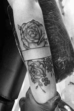 Rose tattoo on arm, part one of a sleeve #roses #flowers #blackandgray #lines #blackwork #armtattoo