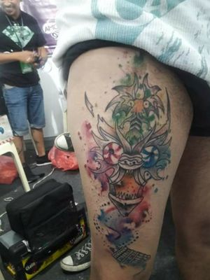 #tattoowatercolor#tattooacuarela #tattoomascaradediablada