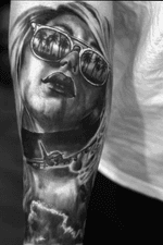 Jet setter. #tattooartist #tattooart #ink #blackngrey #blacklistedtattoo#inkedmag #portrait #portraittattoo #debsotattoograyinks#electrumstencilproducts 