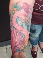 #tattootime #tattooflamingo #flamingotattoo #tropical #colorful