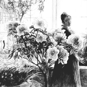Carl Larsson painting of his wife Karin, Azalea. 