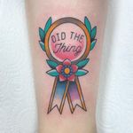 Tattoo by Alice SB #AliceSb #color #traditional #newschool #neotraditional #mashup #bold #bright #flower #floral #medal #ribbon #mentalhealthawareness