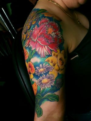 Halfsleeve floral done by SouthbayMike