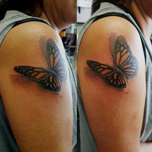 Monarch butterfly. First ink. Sat awesome. Cheers