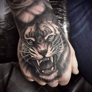 Tiger hand tattoo!