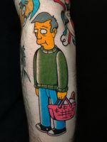 Tattoo by Rukus #Rukus #Rukustattoo #cartoontattoos #cartoon #90s #newschool #tvshow #thesimpsons
