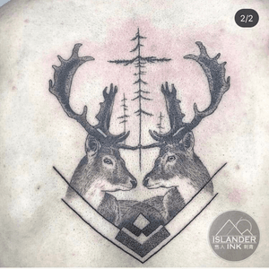 #deer #animal #symmetrical #dotwork