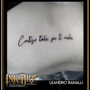 "  El amor no tiene cura, pero es la única cura para todos los males." - (Leonard Cohen)Tatuaje realizado por nuestroArtista residente Leandro Ranalli . LETTERING TATTOO citas por inbox . ---------------------------------------------------Tels:(01)4440542 - (+51)965 202 200.Av larco 101 C.C caracol Tda.305 Miraflores - Lima - PERU. 🇵🇪️#inkart #inkartperu #tattoolima #tattooperu  #flashtattoo #flashtattoolima #tattooinklatino #tattooflash #tattoodesign #tattooideas #tattoo #love #instagood #art  #likeforlikes #like4likes #photography  #Picoftheday  #Letteringtattoolima #Letteringtattooperu #Letteringtattoomiraflores #Lettering 