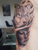 #tatoo #armstattoo #wolf #wolfhead #woman @Millenium tatoo