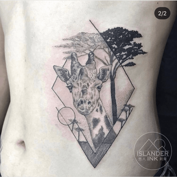 Tattoo uploaded by Roy Olislagers  Geometric giraffe tattoo design  geometric tattoo tattoodesign giraffe drawing art  Tattoodo