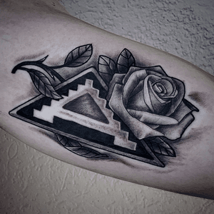 Patch and rose for brians first tattoo 