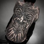Tattoo by Rafel Delalande #RafelDelalande #Londontattoo #London #Londontattooartist #londontattoostudio #UK #darkart #blackwork #demon #monster #death #skeleton #skull #devil