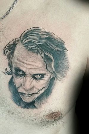 Retrato del Joker en negro y gris