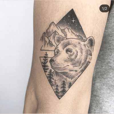 simple bear tattoo designs
