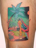 Tattoo by Brindi #Brindi #treetattoos #trees #tree #nature #wood #outdoors #land #earth #palmtree #aligator #orange #flower #floral #orangejuice #surreal #funny