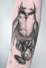 Owl #owl #clock #graphic #bird #inktourist