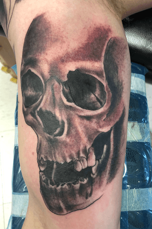 Skull added to my clients Sleeve