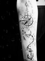 #tattooanchor #tattooblacknwhite #tattoodetails #tattoocompass 