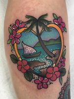 Tattoo by Roberto Euan #RobertoEuan #treetattoos #trees #tree #nature #wood #outdoors #land #earth #beach #flower #floral #palmtree #beach #boat