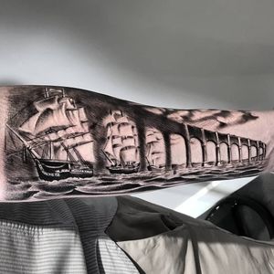 Boats realistic black and grey #blackandgreytattoo #blackandgrey #realistic  #realism #realistictattoo#blackandgraytattoo  #blackandgraytattoos #blackandgraytattoos #tattoo 