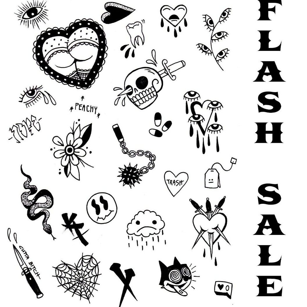 Thank you everyone that participated in my flash tattoo sale and helped me  to promote and celebrate the new flash s  Flash tattoo Tattoo flash art  Doodle tattoo