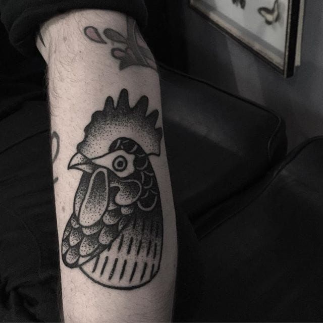 Traditional Rooster Tattoo Flash Painting by Sara Eve TattooNOW