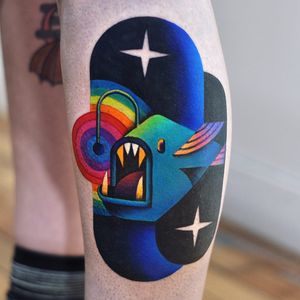 Tattoo by David Peyote #DavidPeyote #DavidCote #besttattoos #tattoodoapp #appspotlight #spotlight #best #awesome #cool #fish #angler #ocean #deepsea #star #light #rainbow #sticker #graphic #popart