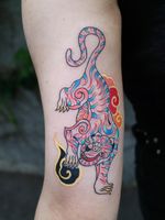 Tattoo by Pitta #Pitta #PittaKkm #besttattoos #tattoodoapp #appspotlight #spotlight #best #awesome #cool #Koreantiger #Korean #tiger #junglecat #clouds #cat #Kitty